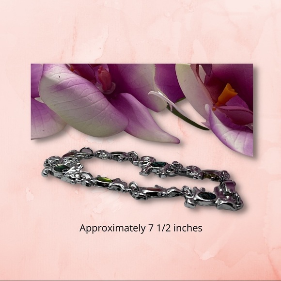 Vintage Gemstone Cats Fashion Bracelet - 7 1/2 Inches (EUC) - Picture 2 of 3